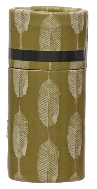 Tube Matchbox with Leaves Print