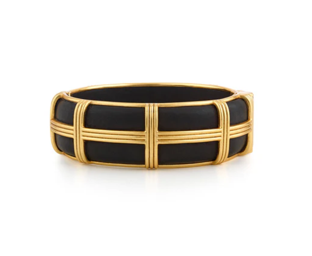 Gaia Hinged Bangle - Ebony
