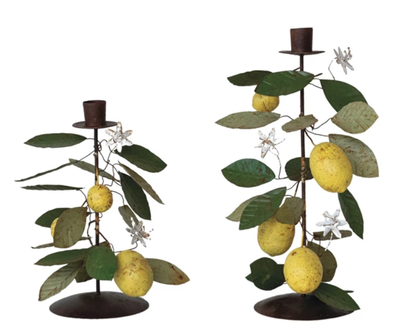 Metal Vintage Lemon Candlesticks