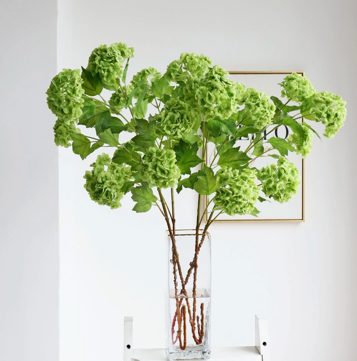 Premium Faux Snowball Hydrangea Spray