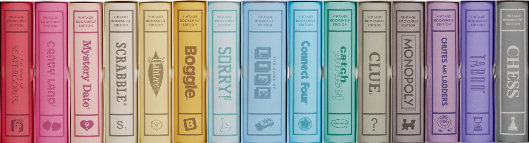 Vintage Bookshelf Board Games