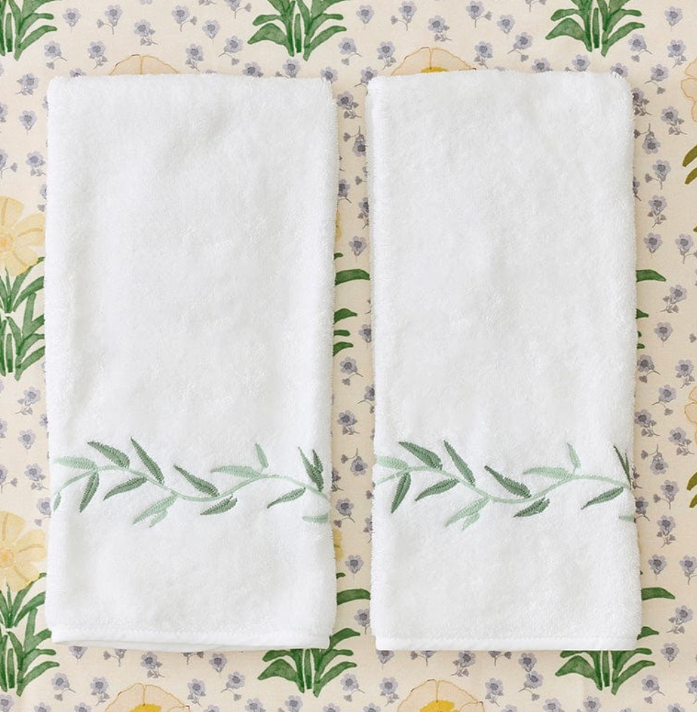 Willow Embroidered Hand Towels