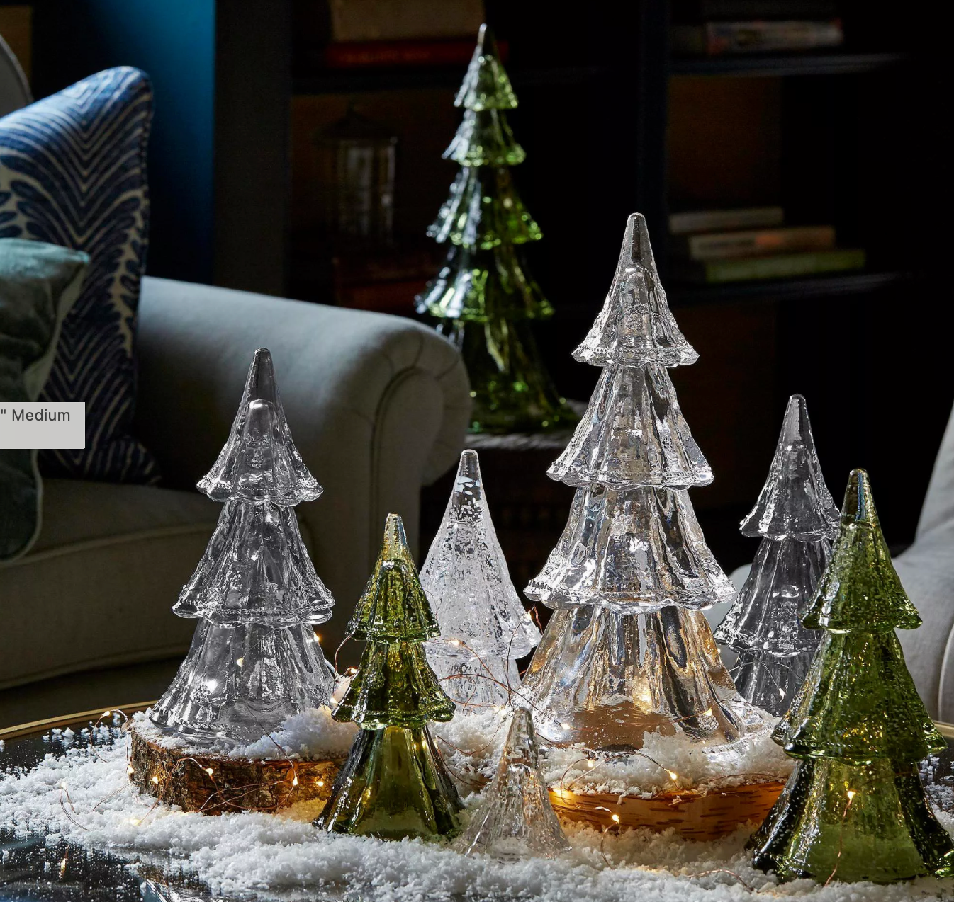 Juliska Berry & Tread 10.5" Stackable Glass Trees Medium Set of 3