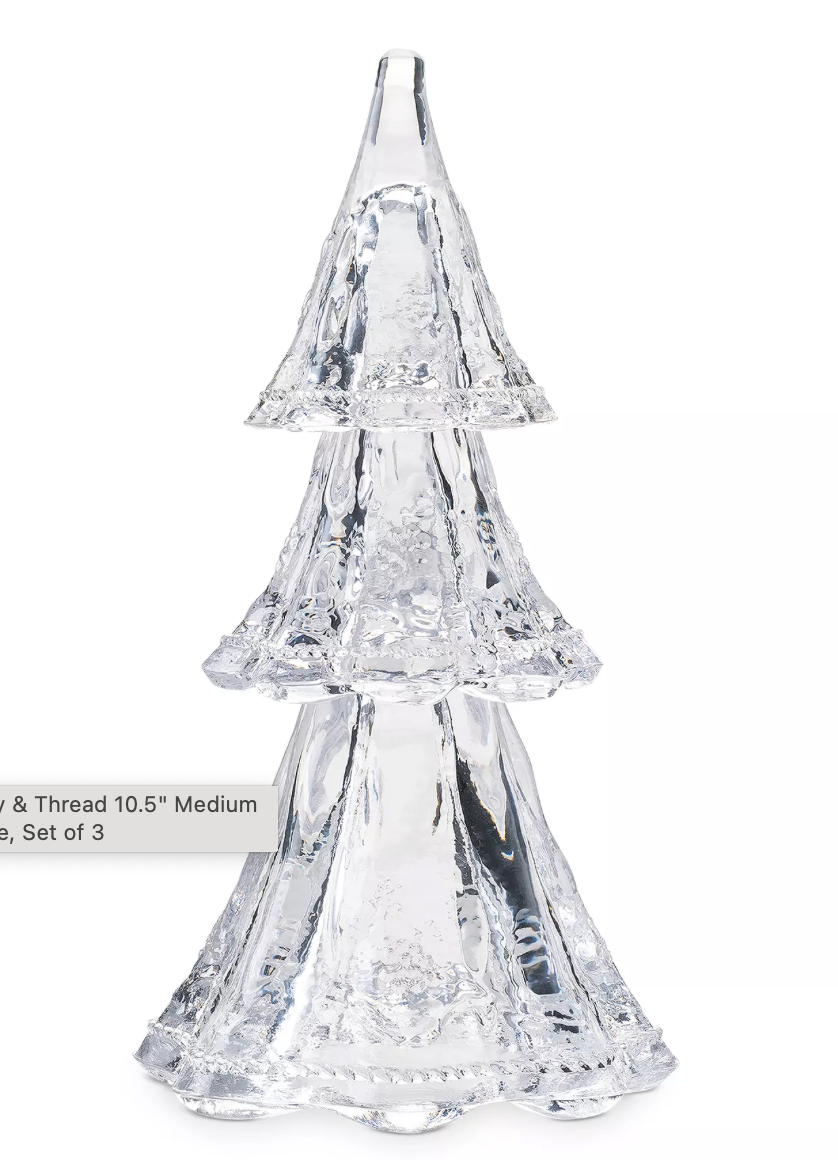 Juliska Berry & Tread 10.5" Stackable Glass Trees Medium Set of 3