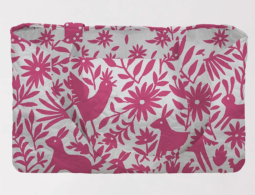 Piper Otomi in Pink Quilted Tote Bag