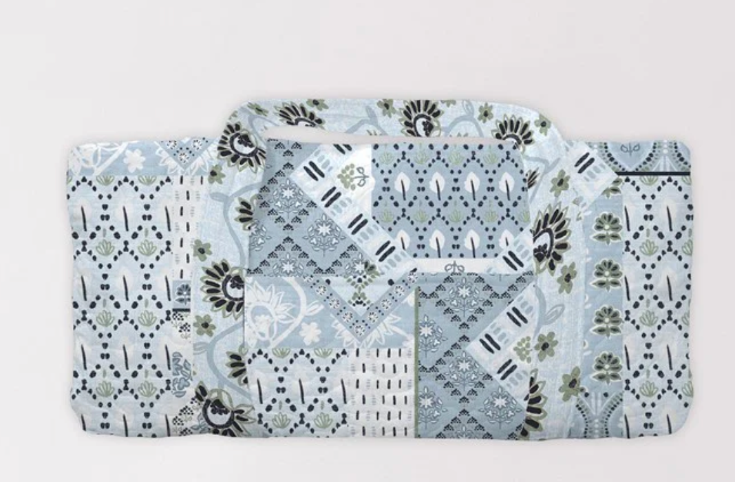 Laramie Patchwork in Light Blue Quilted Tote Bag