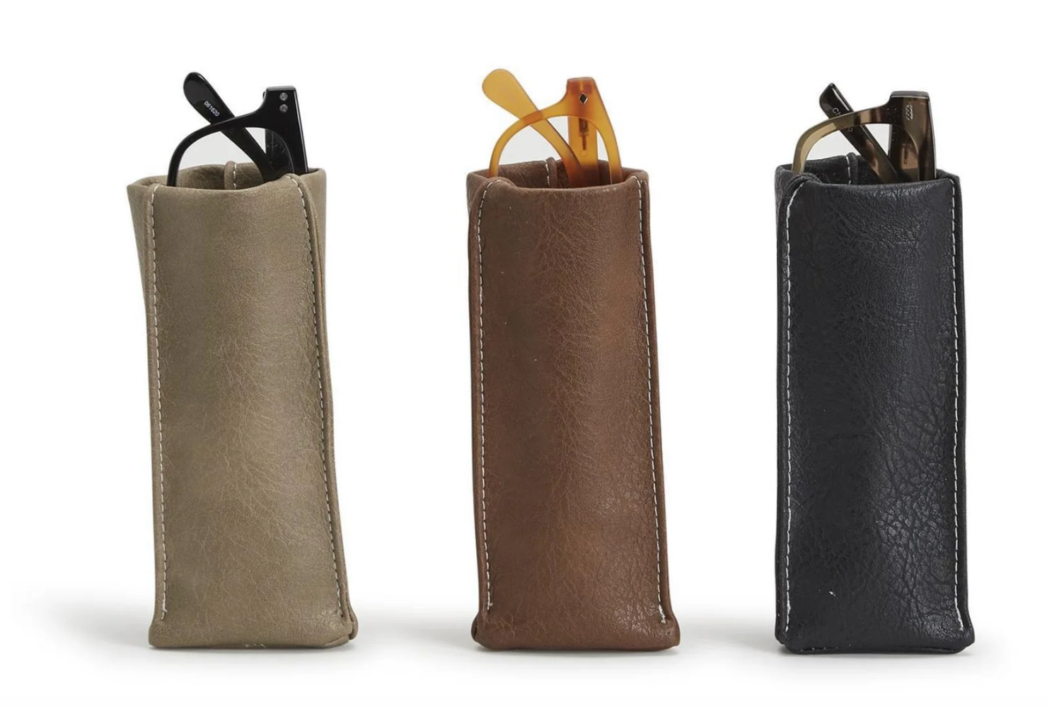 Standing Triangular Weighted Eyeglass Holder- Vegan Leather