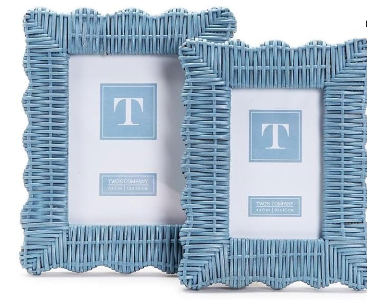 Blue Wicker Weave Photo Frame