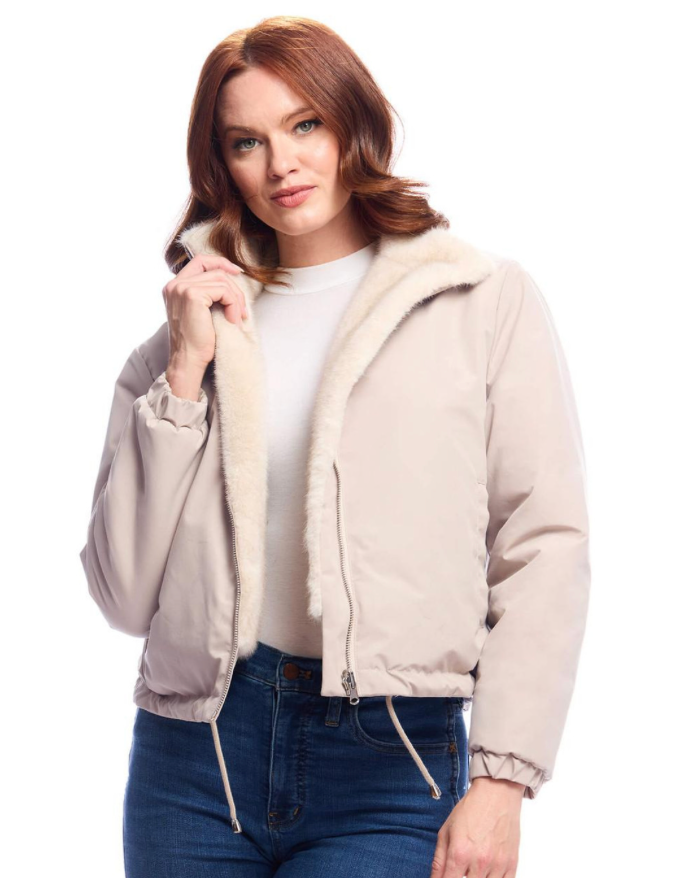 Insta Reversible Zip Jacket Ivory