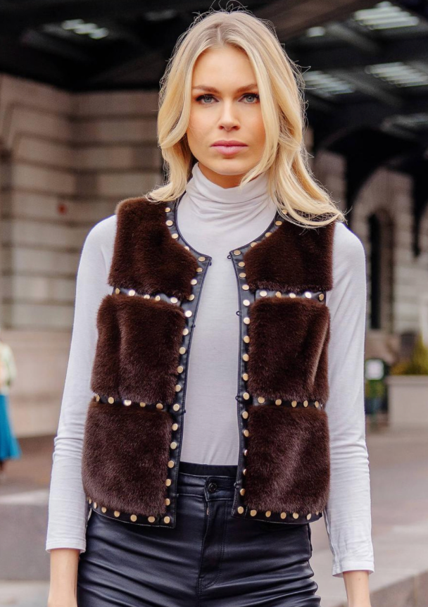 Giselle Studded Vest Espresso