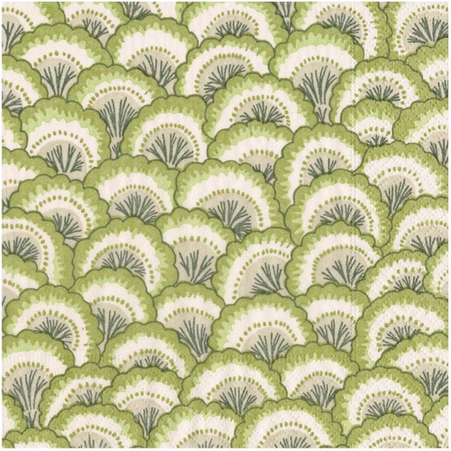 Pontchatrain Scallop Cocktail Napkin- Green
