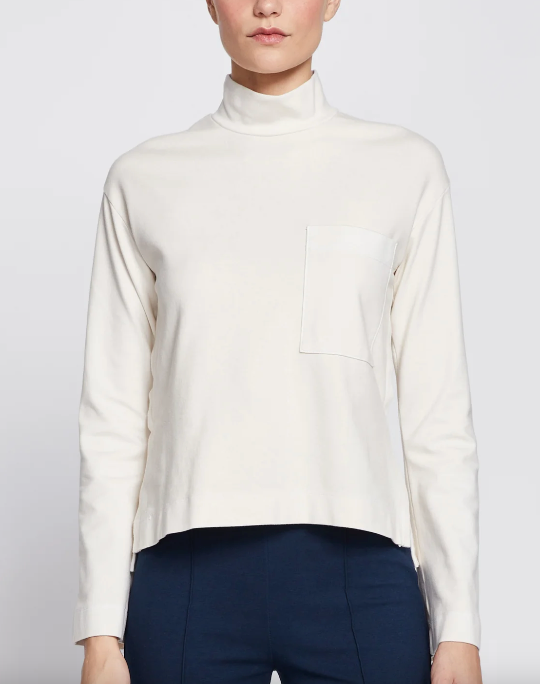 Ponte Mock Neck Long Sleeve Top
