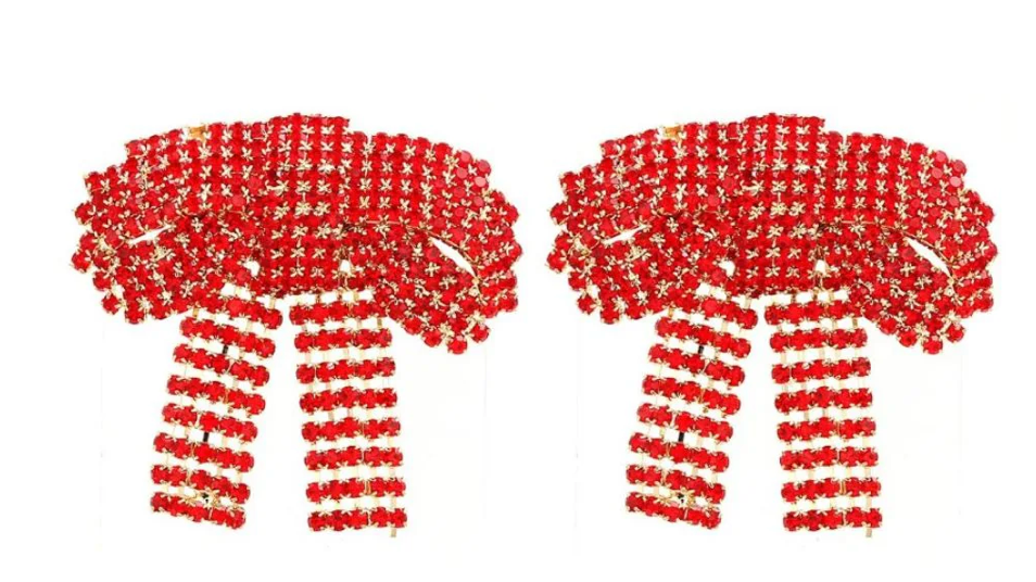 Gemstone Bow Earrings