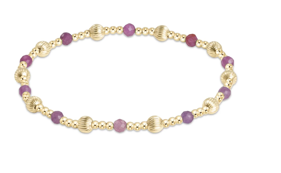 Dignity Sincerity Pattern 4mm Bead Bracelet- Ruby