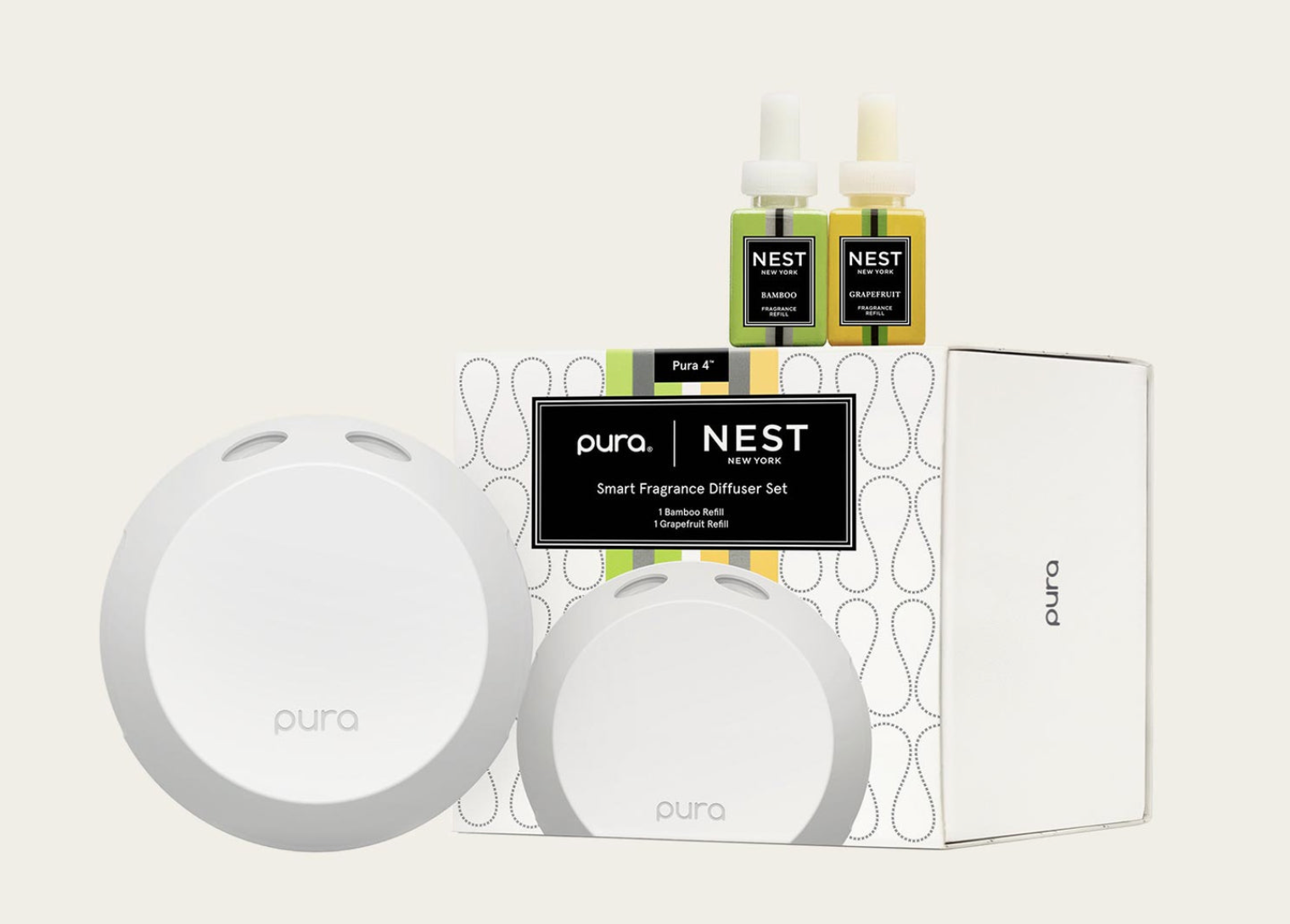NEST x Pura 4 Smart Fragrance Diffuser Set - Bamboo & Grapefruit