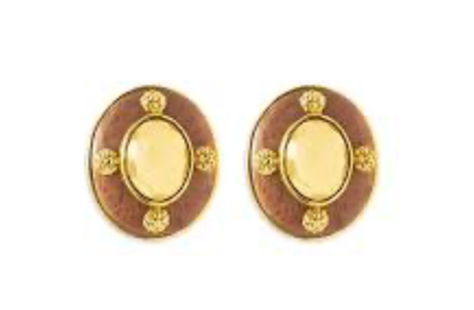 Gaia Oval Earrings Teak