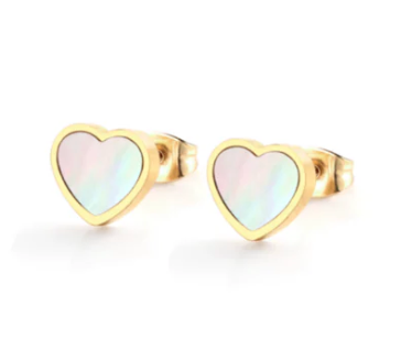 Opal Heart Studs