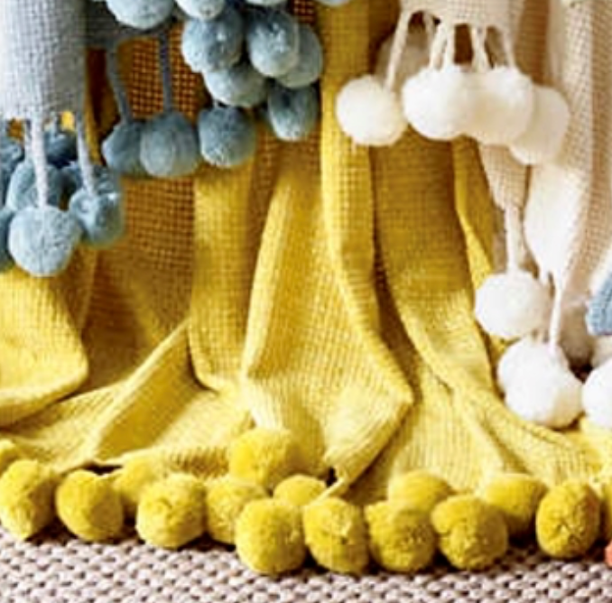 Bauble Chenille Throw- Gold