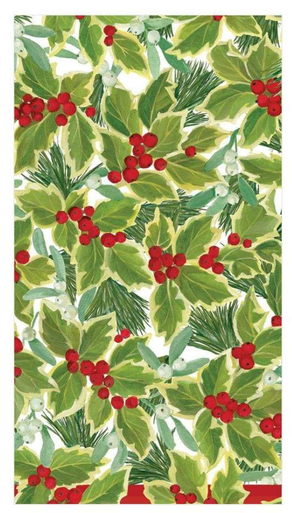Holly and Mistletoe Guest Towel