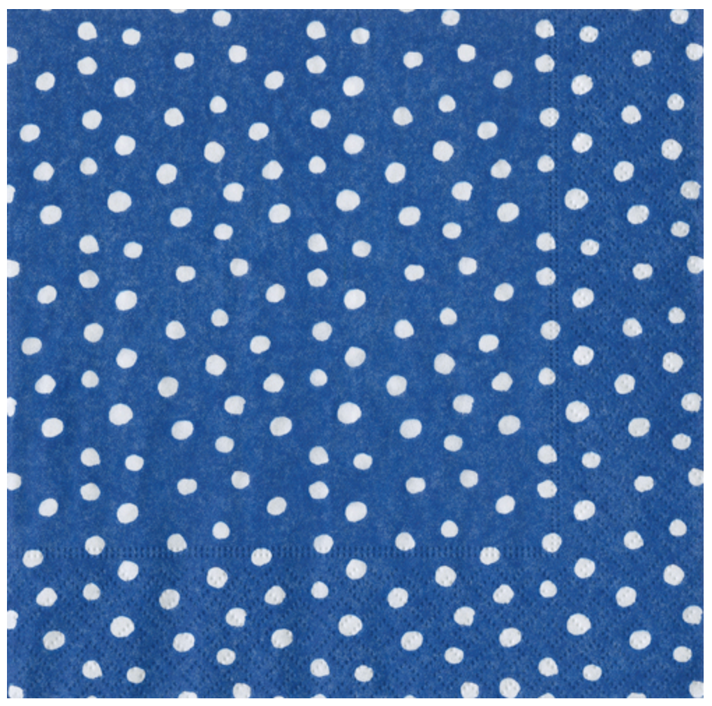 Small Dots Royal Blue Cocktail Napkin