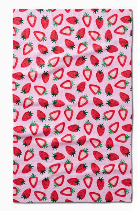 Geometry Tea Towel- Sweet Strawberry