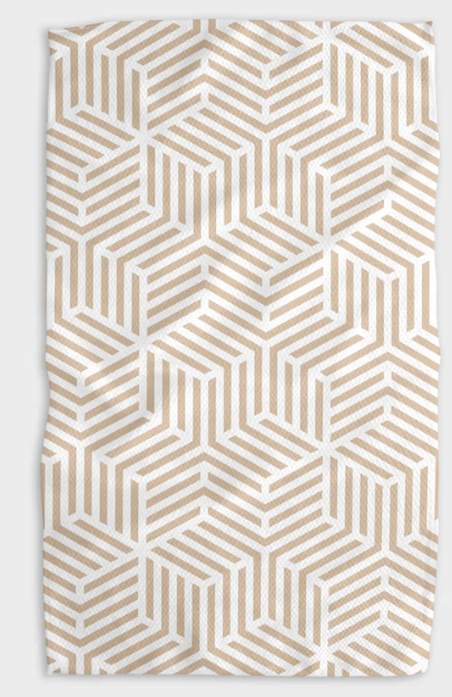 Geometry Tea Towel- Stacked Cubes Kitchen Tea Towel