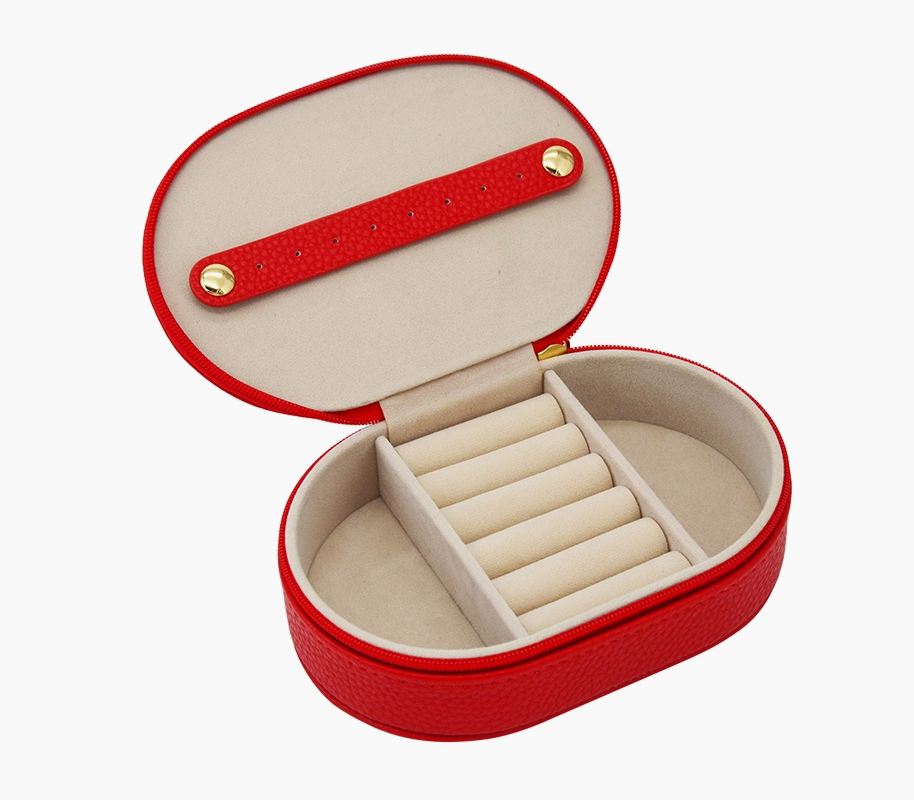 Leah Oval Travel Jewelry Case