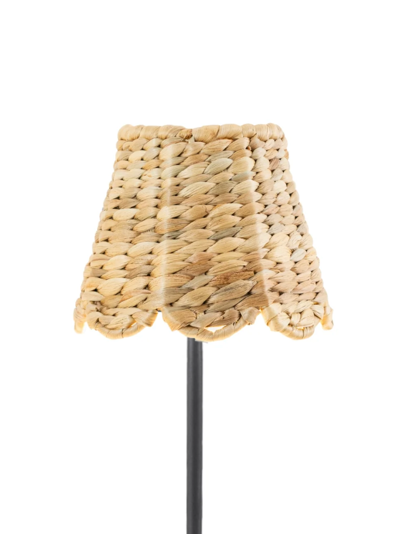 Scalloped Water Hyacinth Woven Lampshade For Poldina