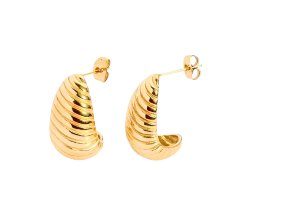 Ribbed Teardrop Earrings