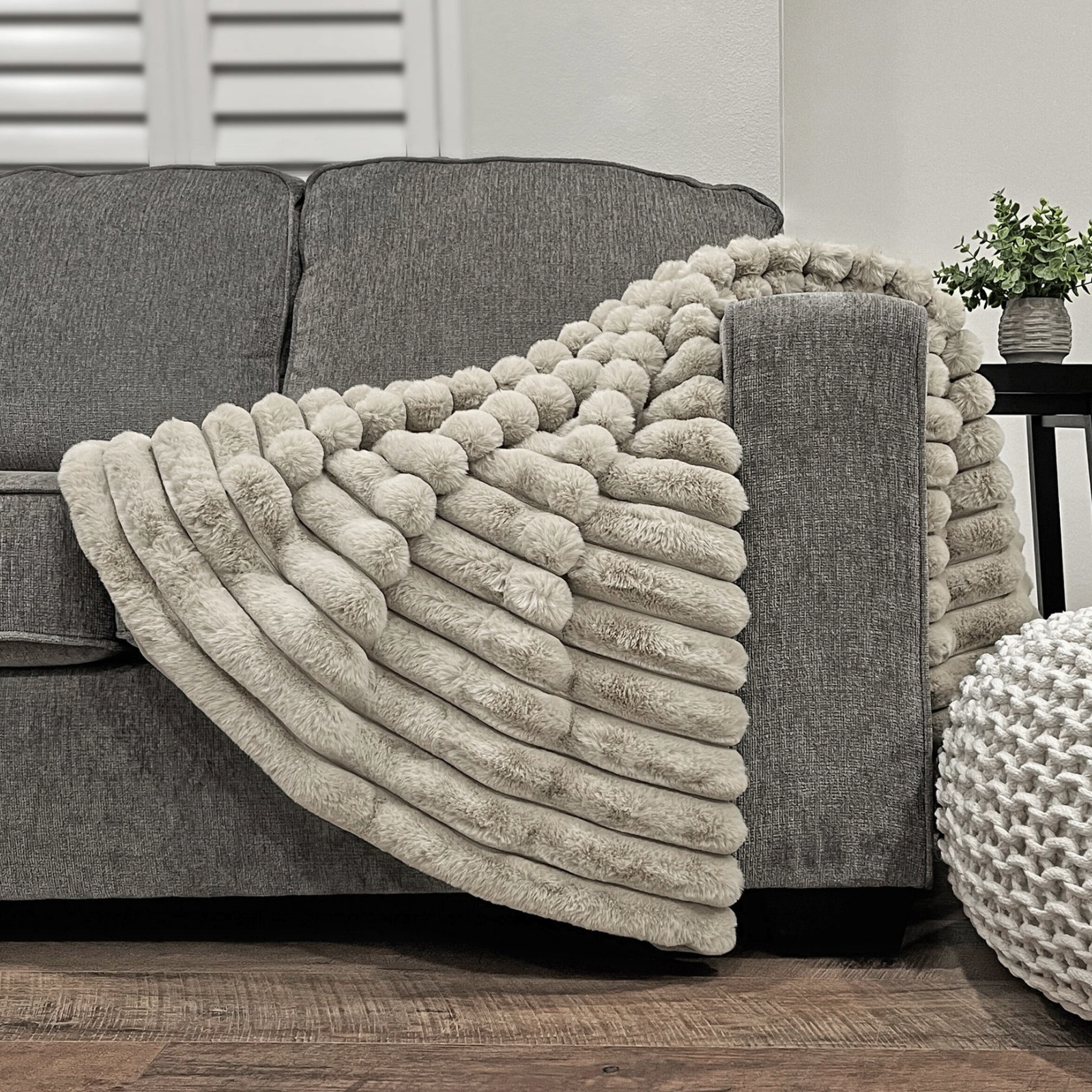 Puffy Faux Fur Throw