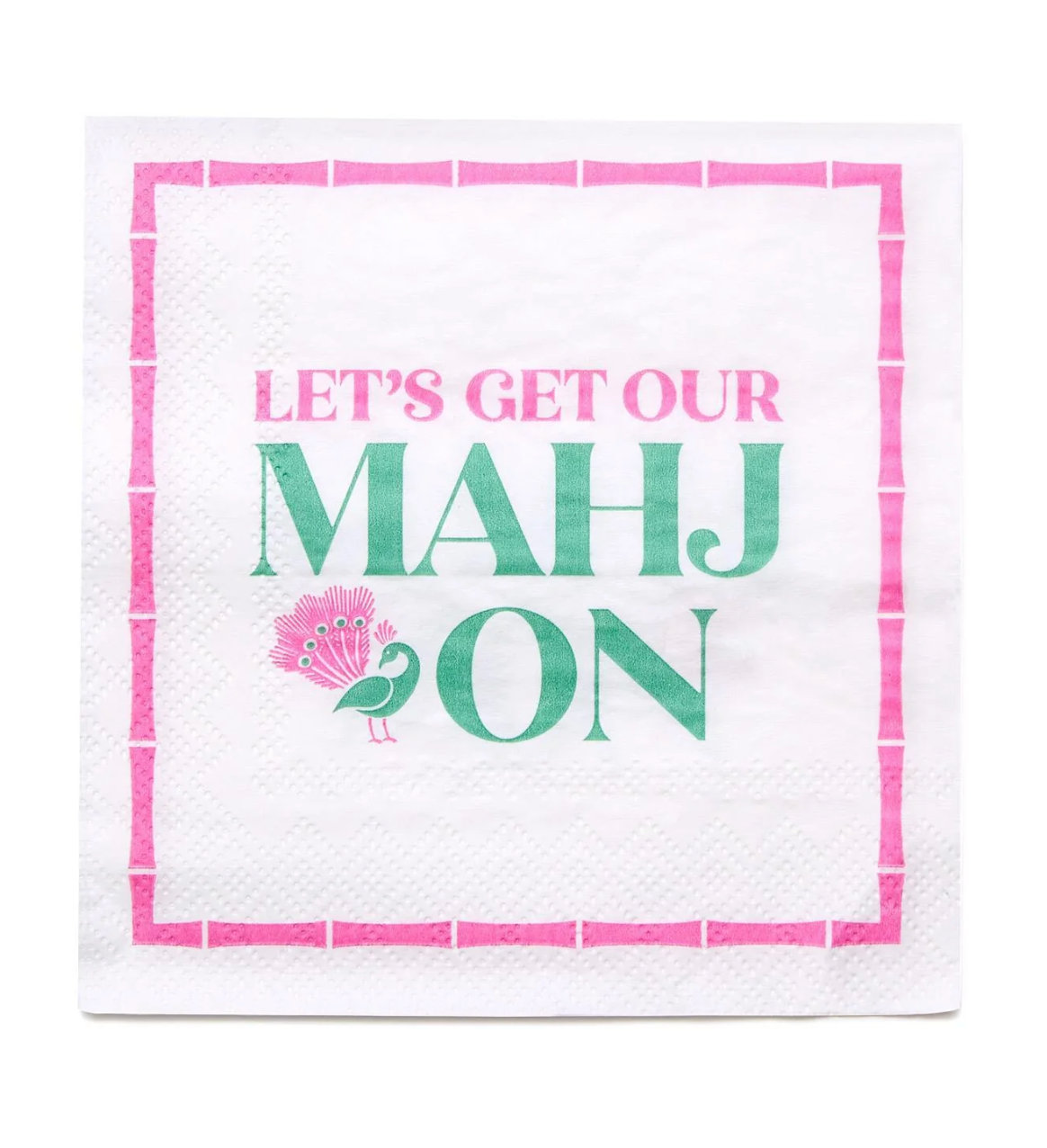 Let's Mahj On 3-Ply Paper Cocktail Napkin
