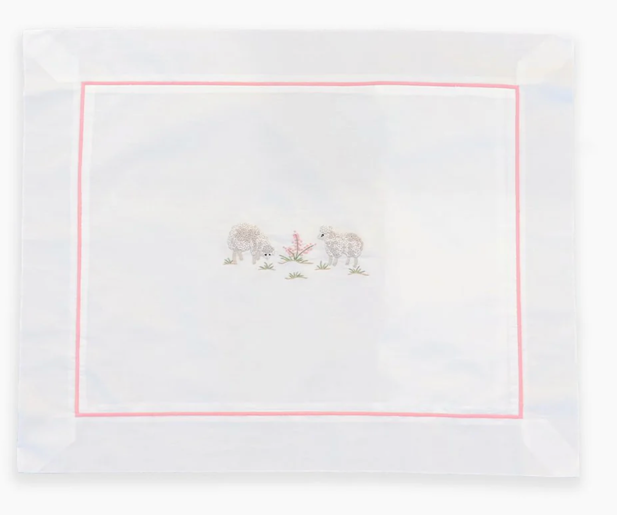 Embroidered Sheep Baby Pillowcase