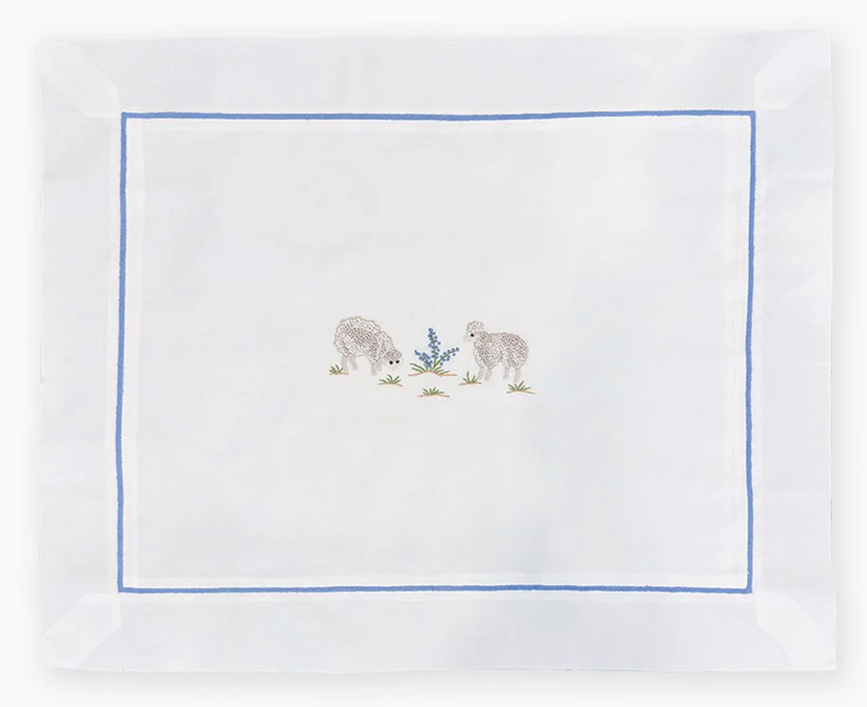 Embroidered Sheep Baby Pillowcase