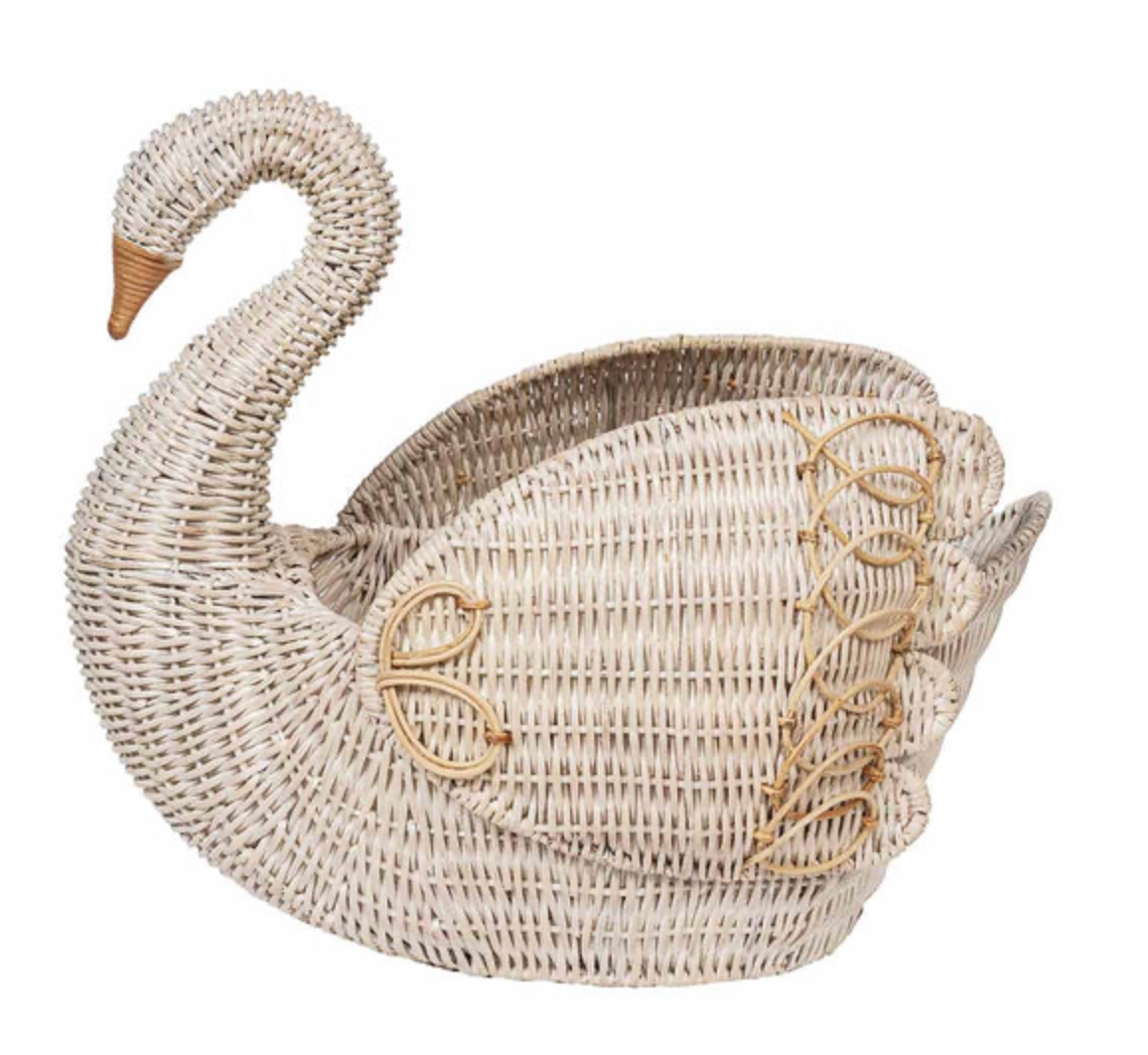 Provence Rattan Medium Swan Basket