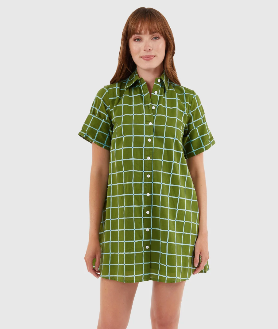 Dock Dress Boxwood Grid