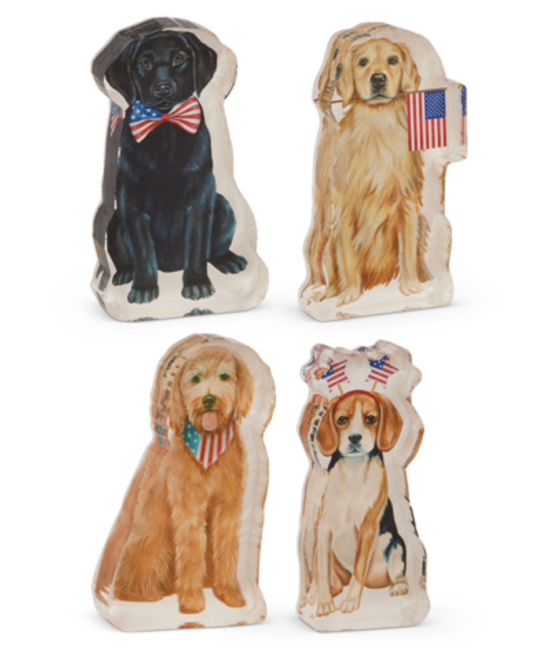 Patriotic Pup Acrylic Block Cut Out