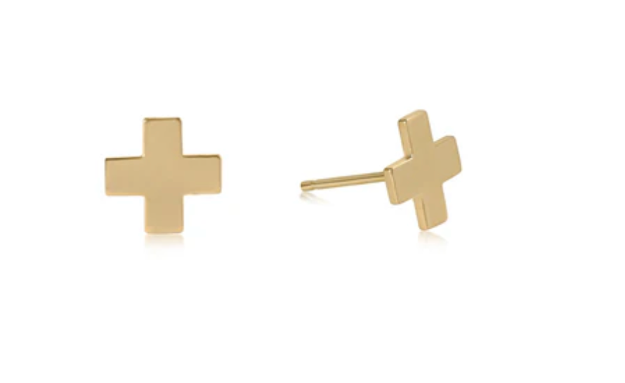 Signature Cross Stud - Gold