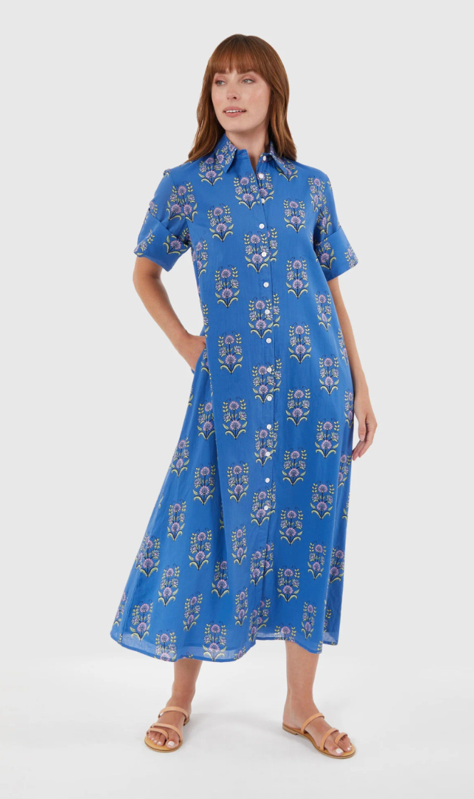 Gibbons Dress, Cornflower Mughal