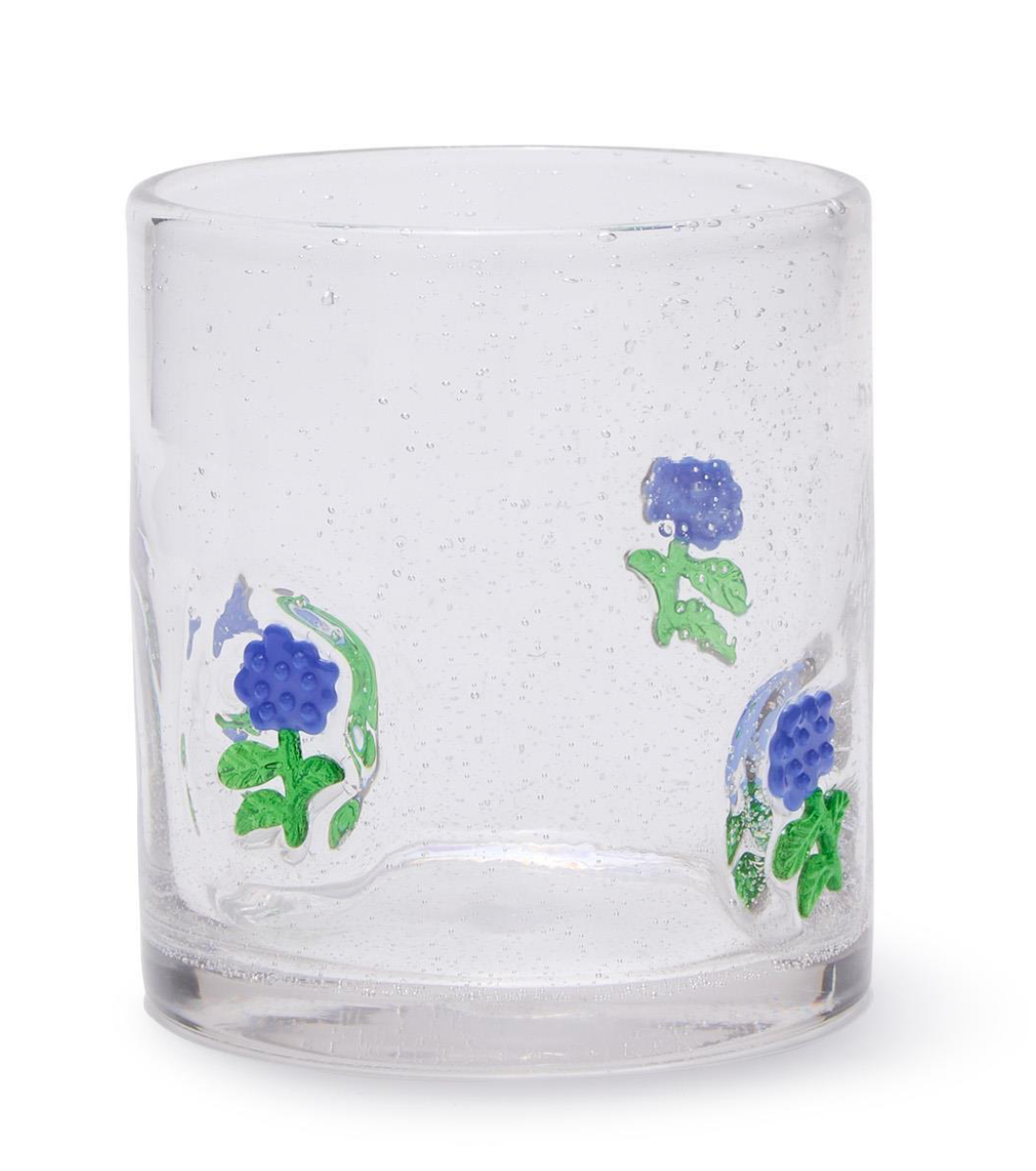 Hydrange Blue Clear Bubble Glasses