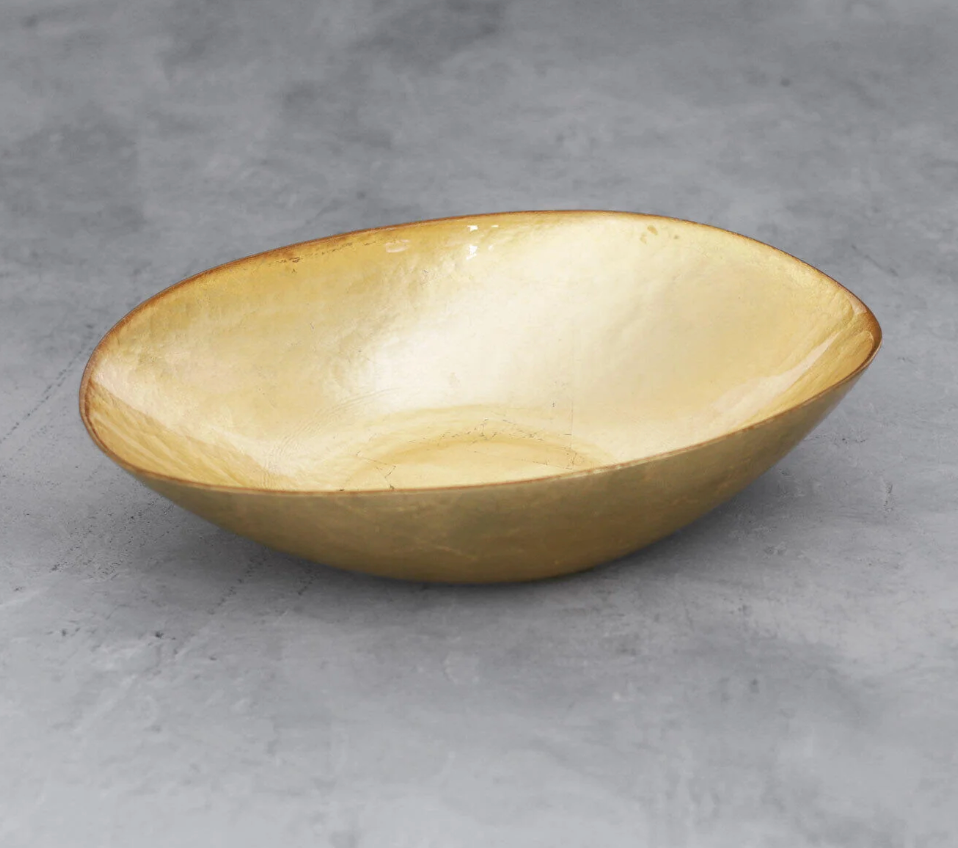 Medium Oval Foil Leafing Bowl (Gold)
