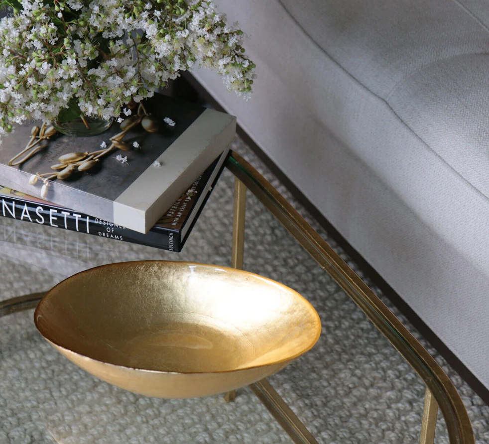 Medium Oval Foil Leafing Bowl (Gold)