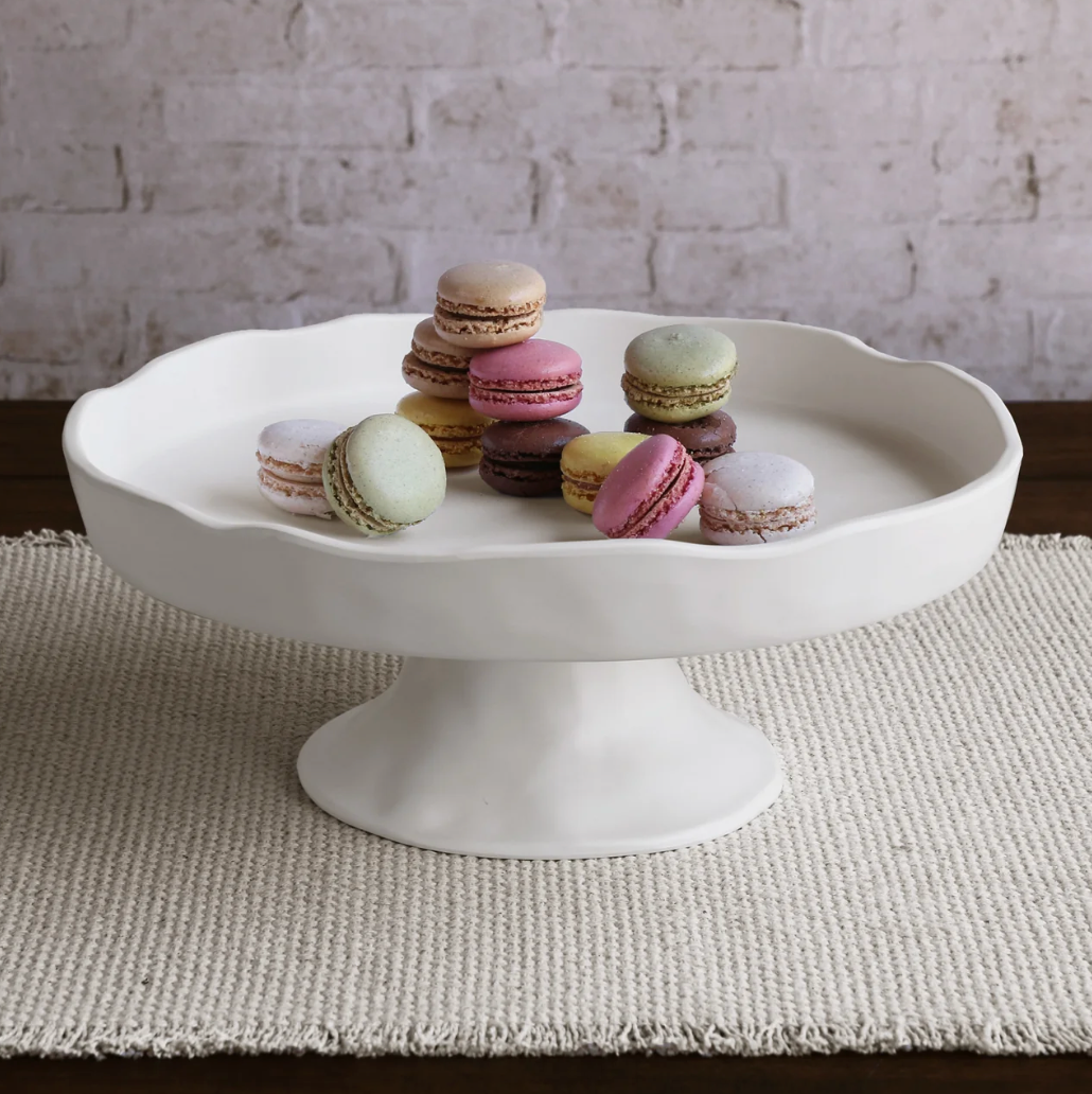 VIDA Nube Round Pedestal Cake Plate (White)
