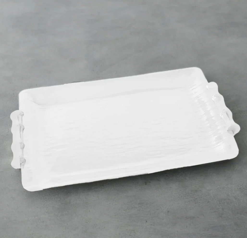 VIDA Bamboo Medium Rectangular Tray (White)