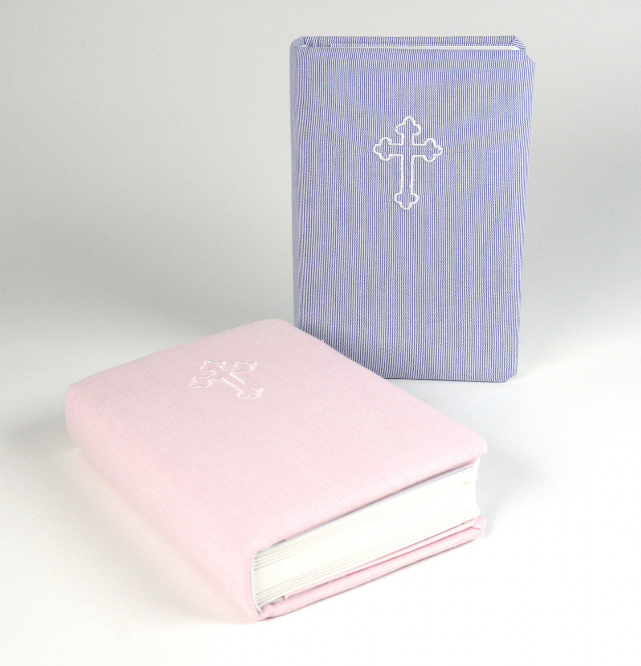 Personalized Baby Bible in Micro Stripe Cotton