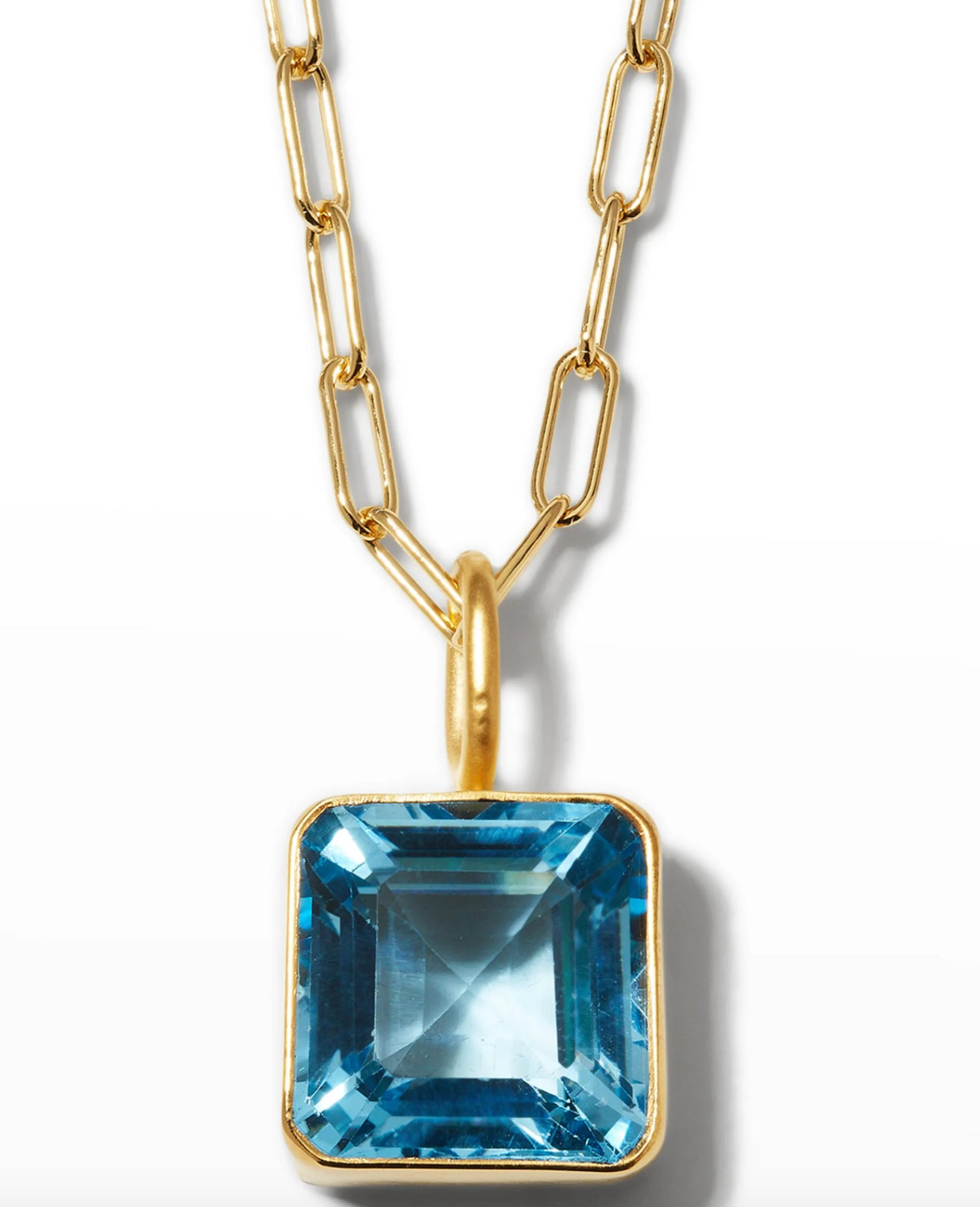 Blue Topaz Mini Charm Necklace