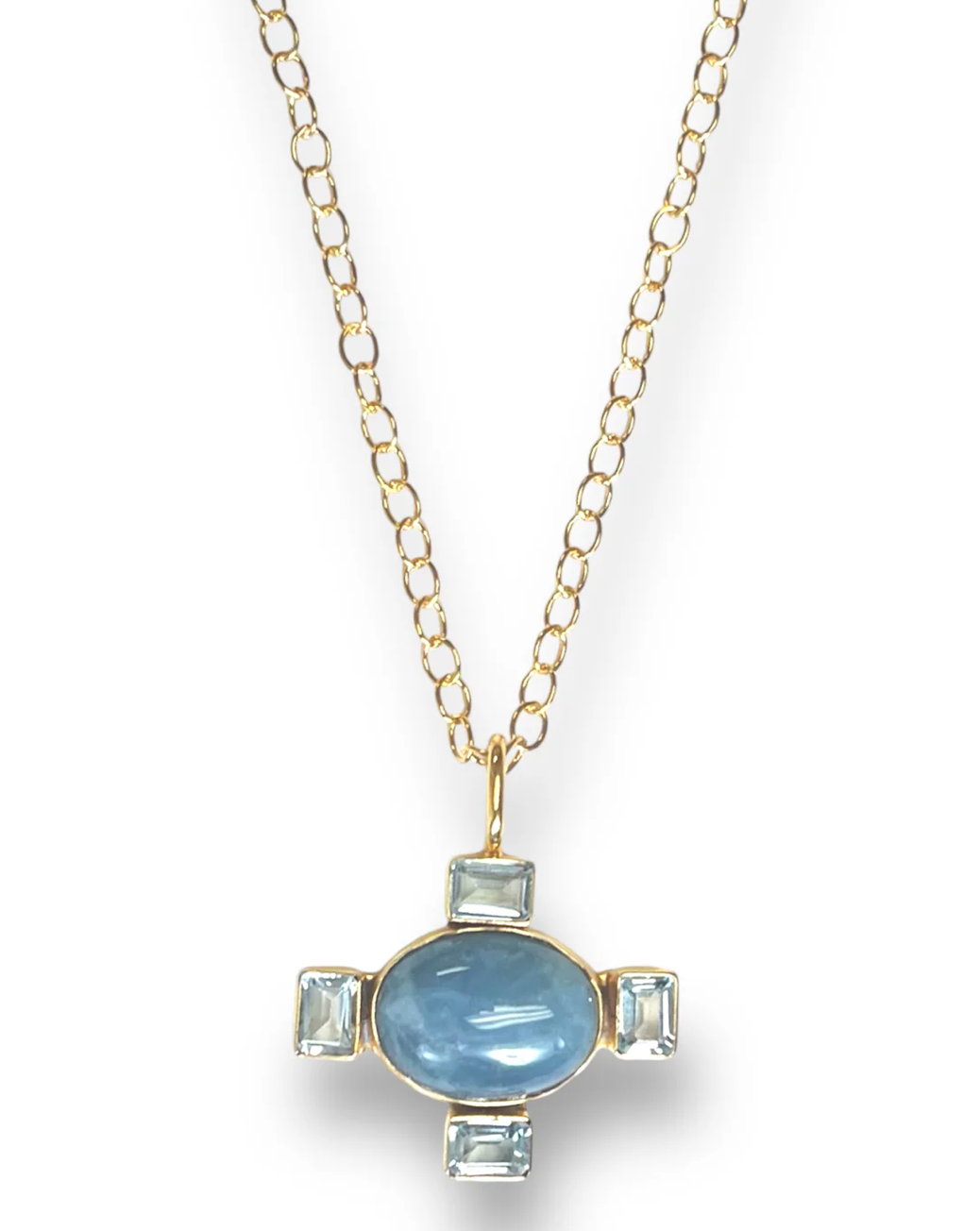 Aquamarine and Blue Topaz Petite Necklace