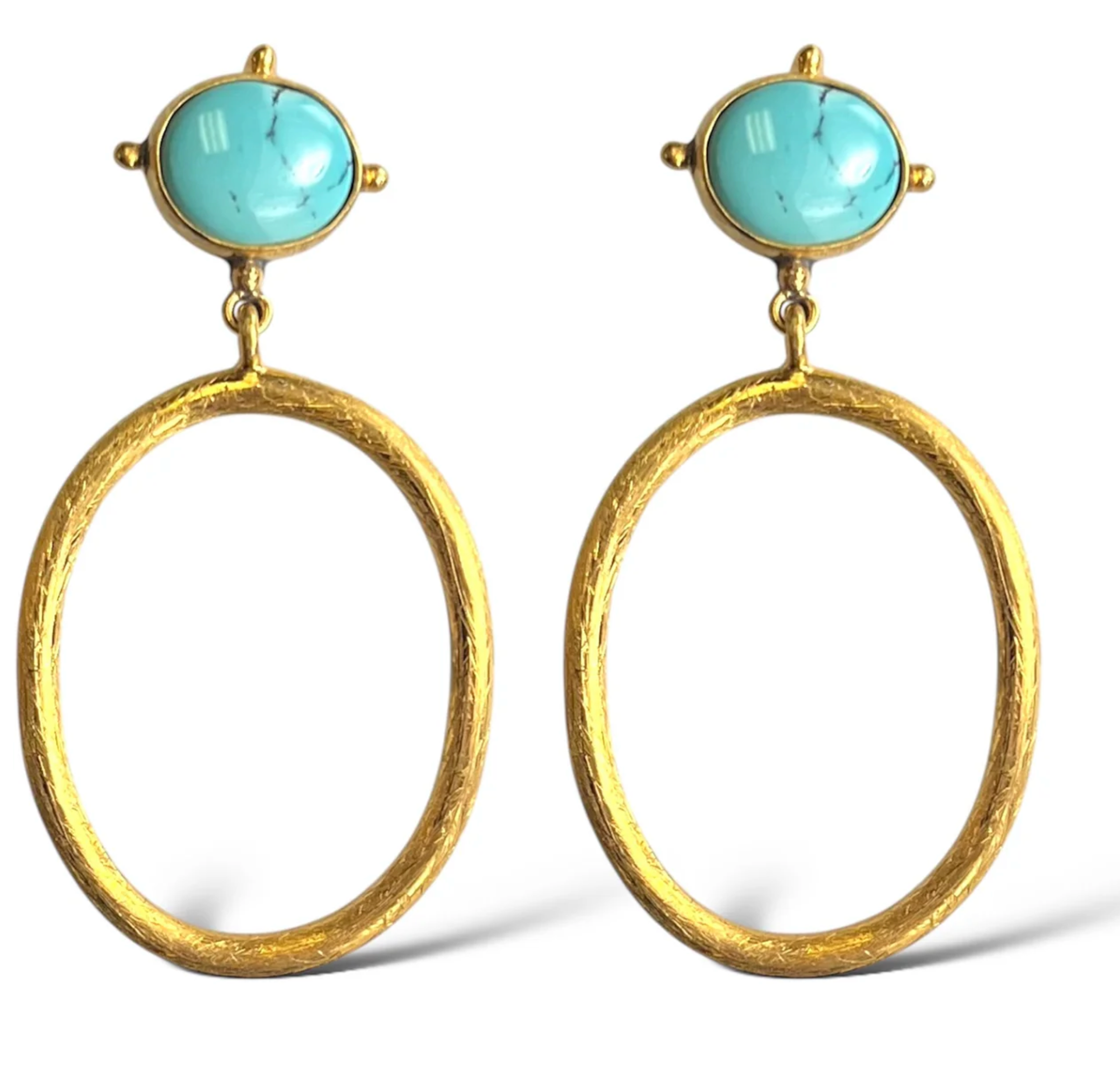 Turquoise Gemstone Hoop Earring