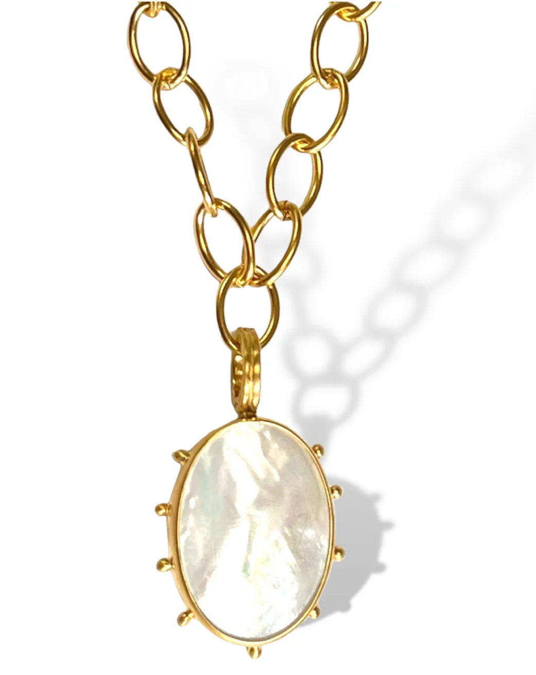 Mother of Pearl Pinwheel Necklace