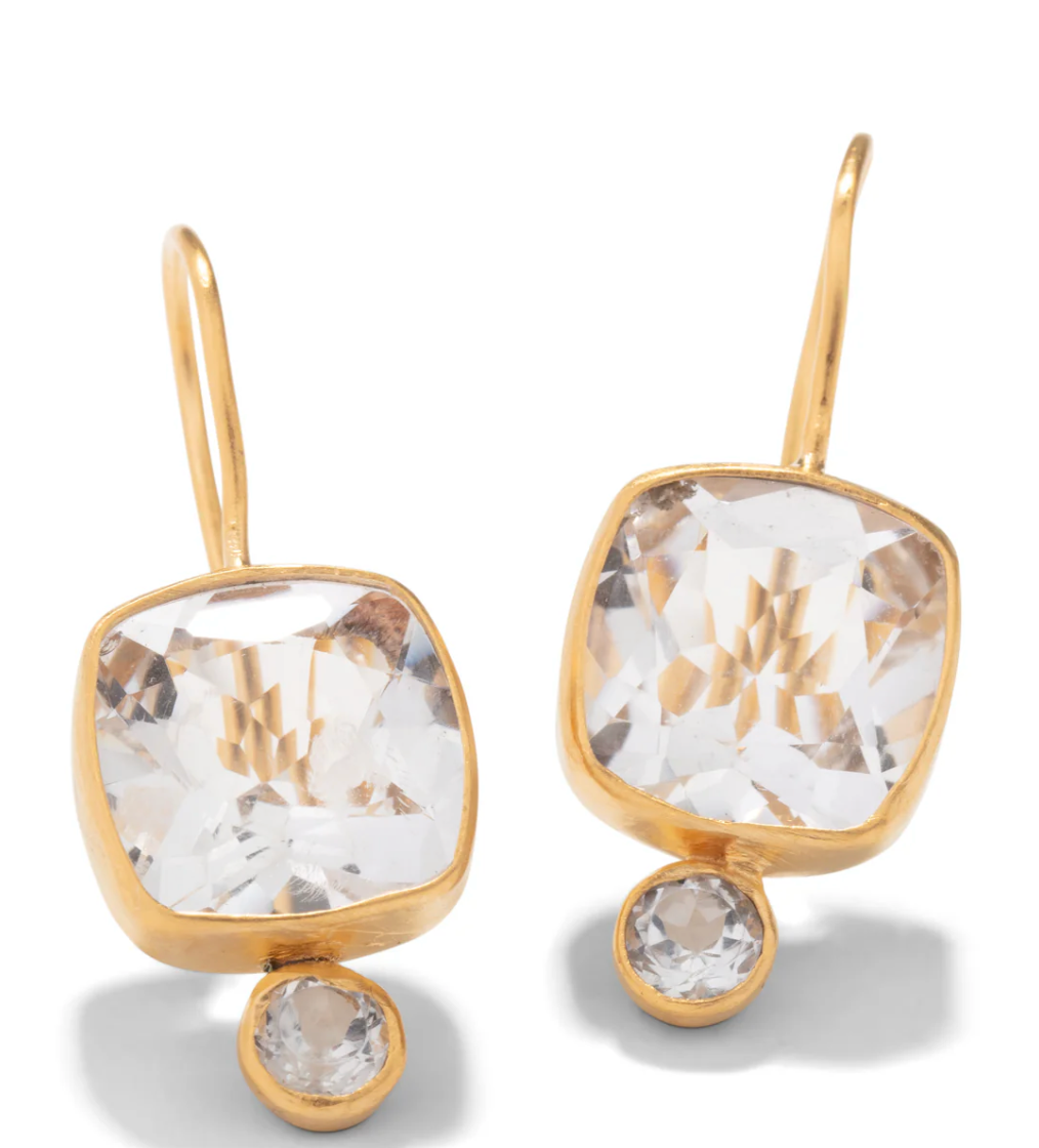 Quartz + Topaz Middie Earring