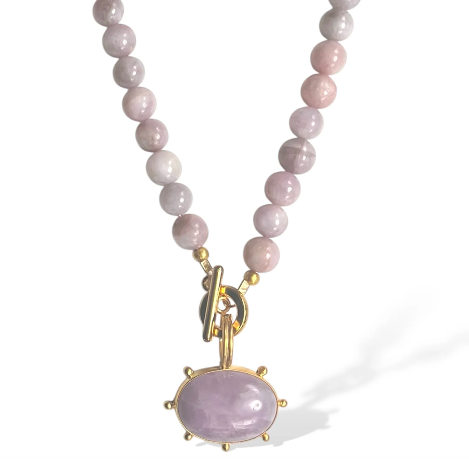 Kunzite Toggle Pendant Necklace